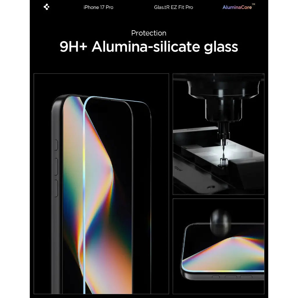 واقي شاشة Spigen iPhone 17 Pro Privacy Screen Protector Glas.tR EZ Fit
