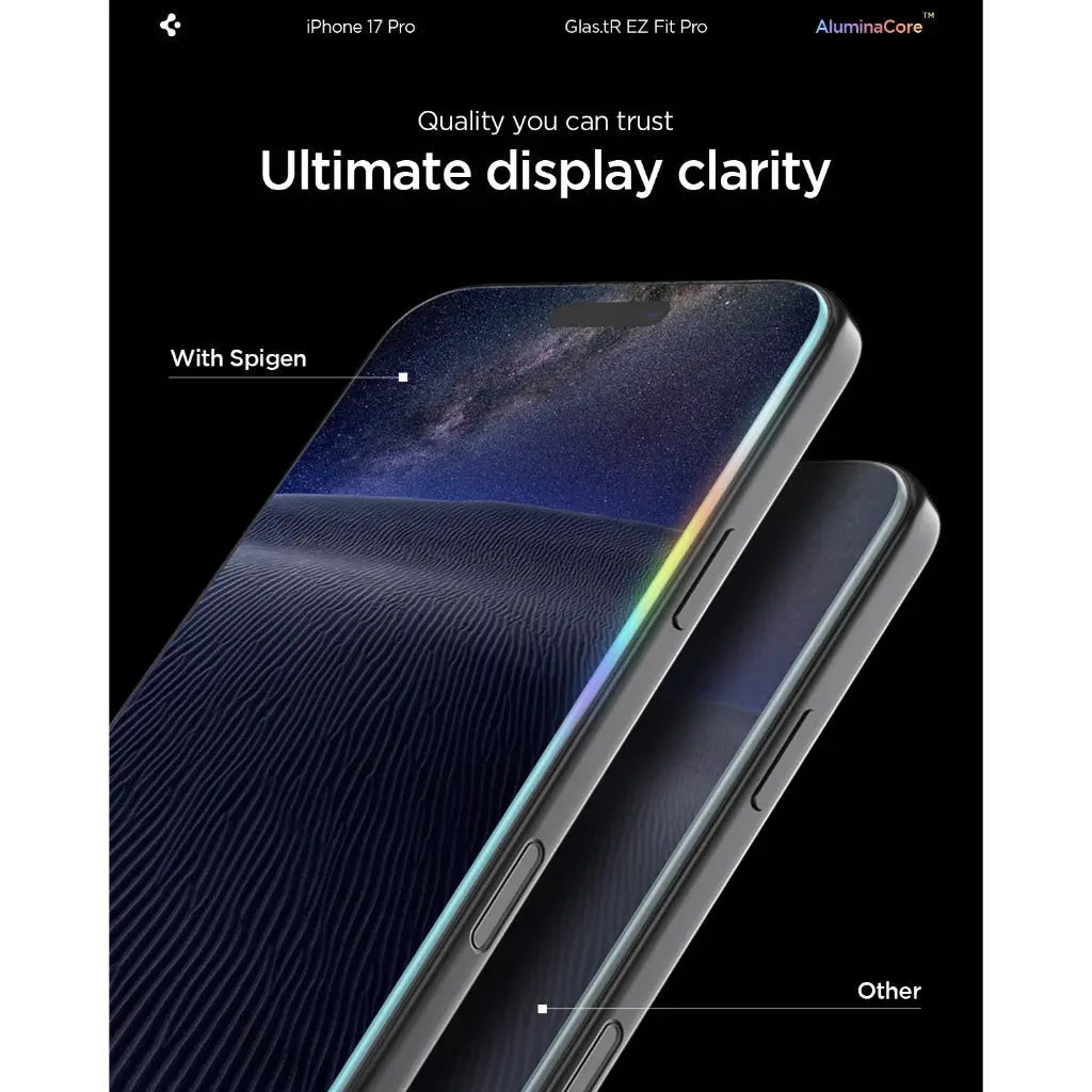واقي شاشة Spigen iPhone 17 Pro Privacy Screen Protector Glas.tR EZ Fit
