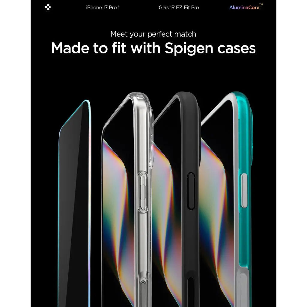 واقي شاشة Spigen iPhone 17 Pro Privacy Screen Protector Glas.tR EZ Fit