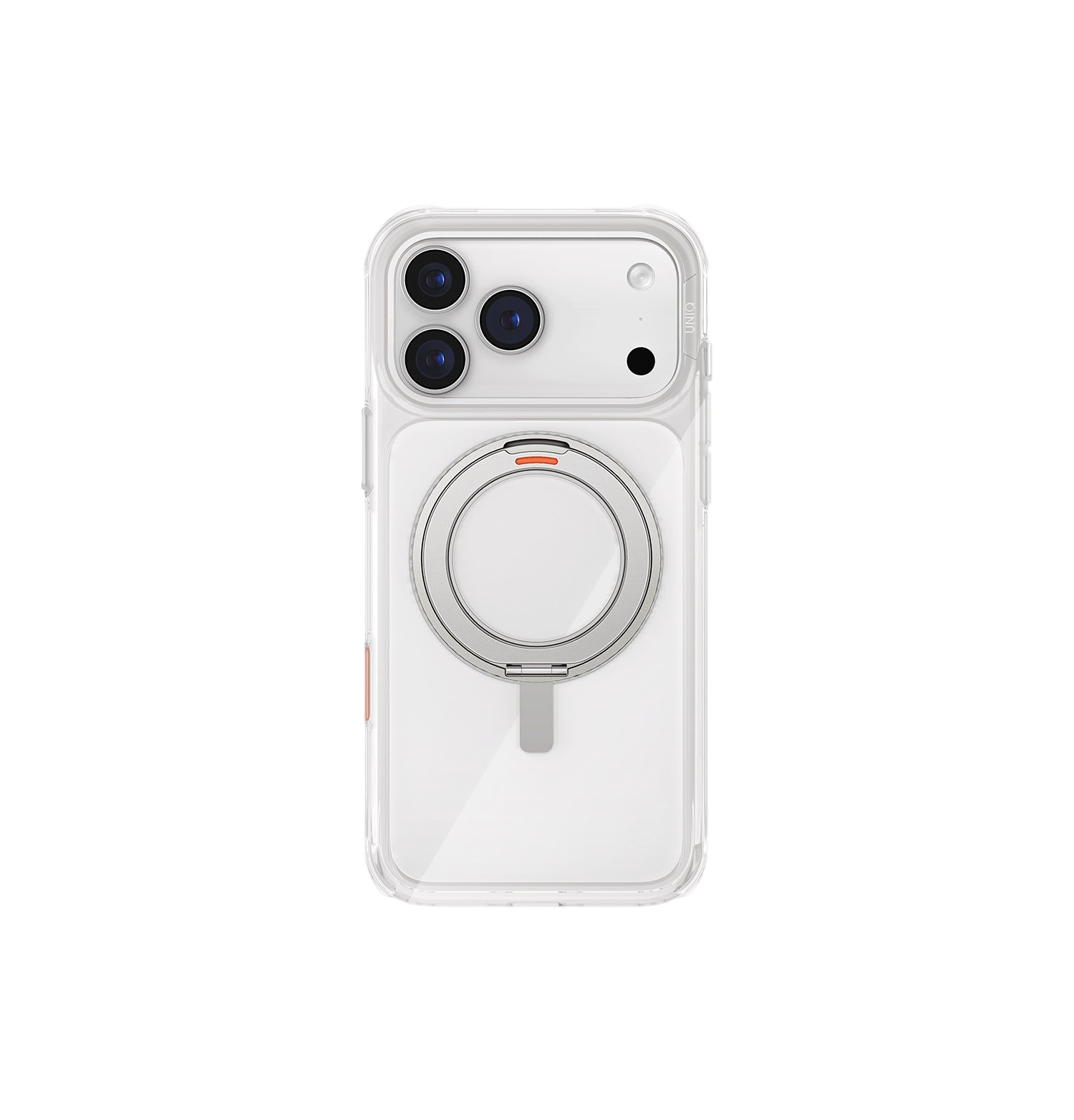 جراب Uniq Swivix الهجين الشفاف بحامل دوار 360° لهاتف iPhone 17 Pro Max