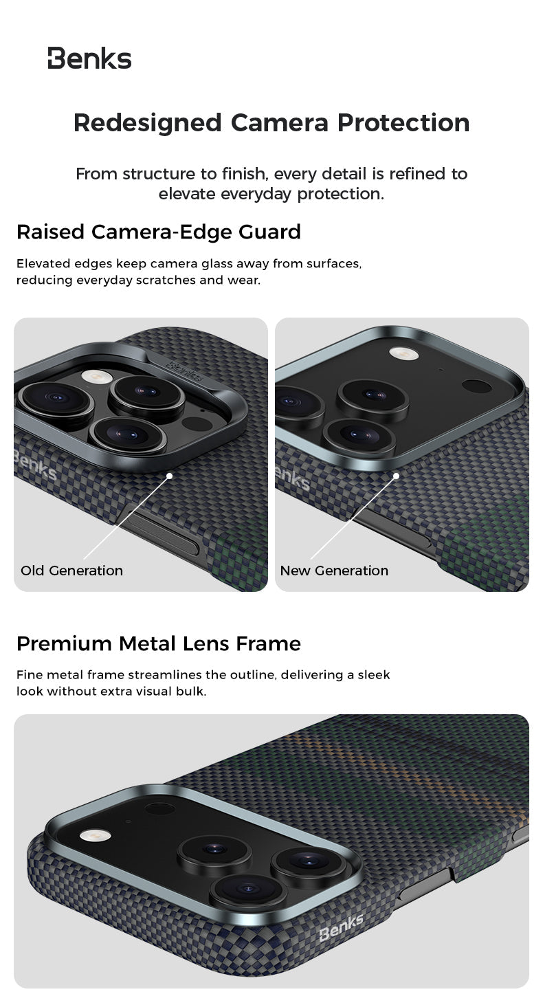Benks Aurora Air C1 Case built with Kevlar® for iPhone 18 Pro - features