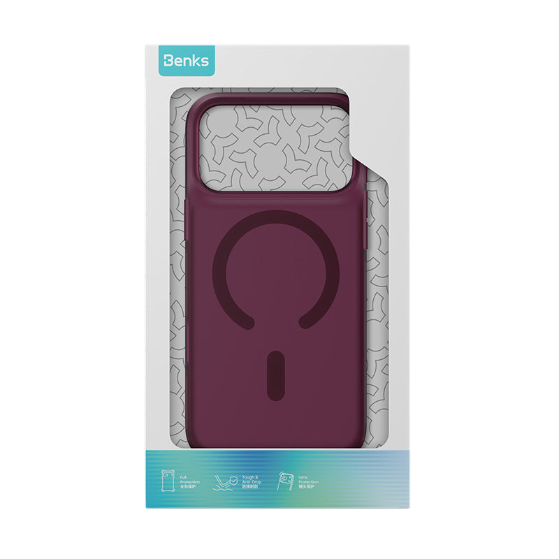 Benks Lucid Armor Pro Magnetic Case for iPhone 18 Pro Max - Deep Red retail packaging #color_deep-red