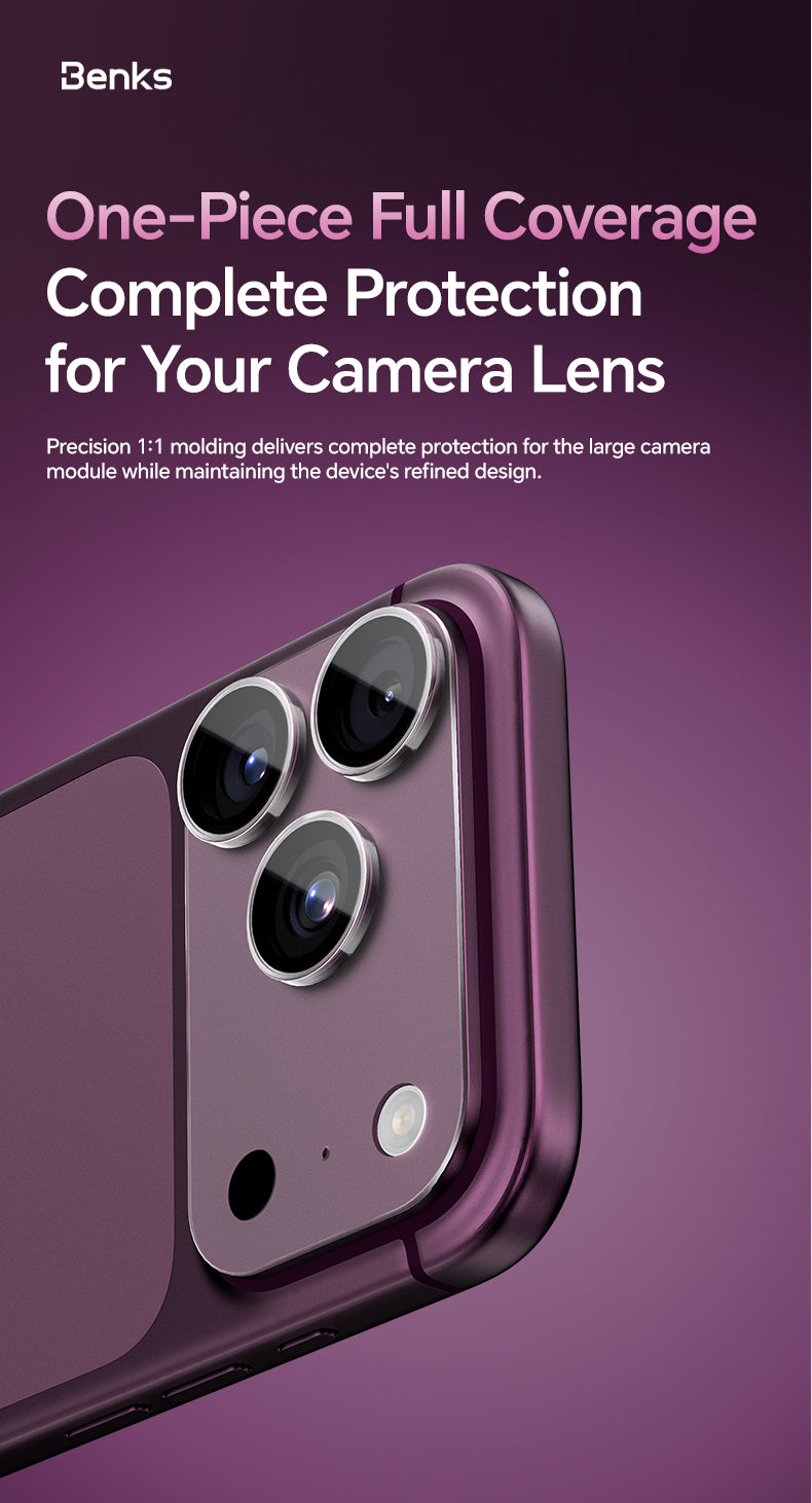 Benks OmniWarrior Integrated Lens Protector for iPhone 18 Pro / 18 Pro Max - Transparent AR lens protector features