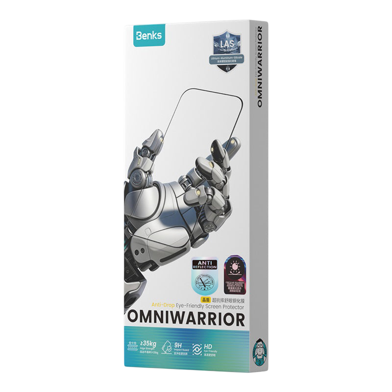 Benks OmniWarrior Screen Protector for iPhone Duo - AR Glass retail packaging