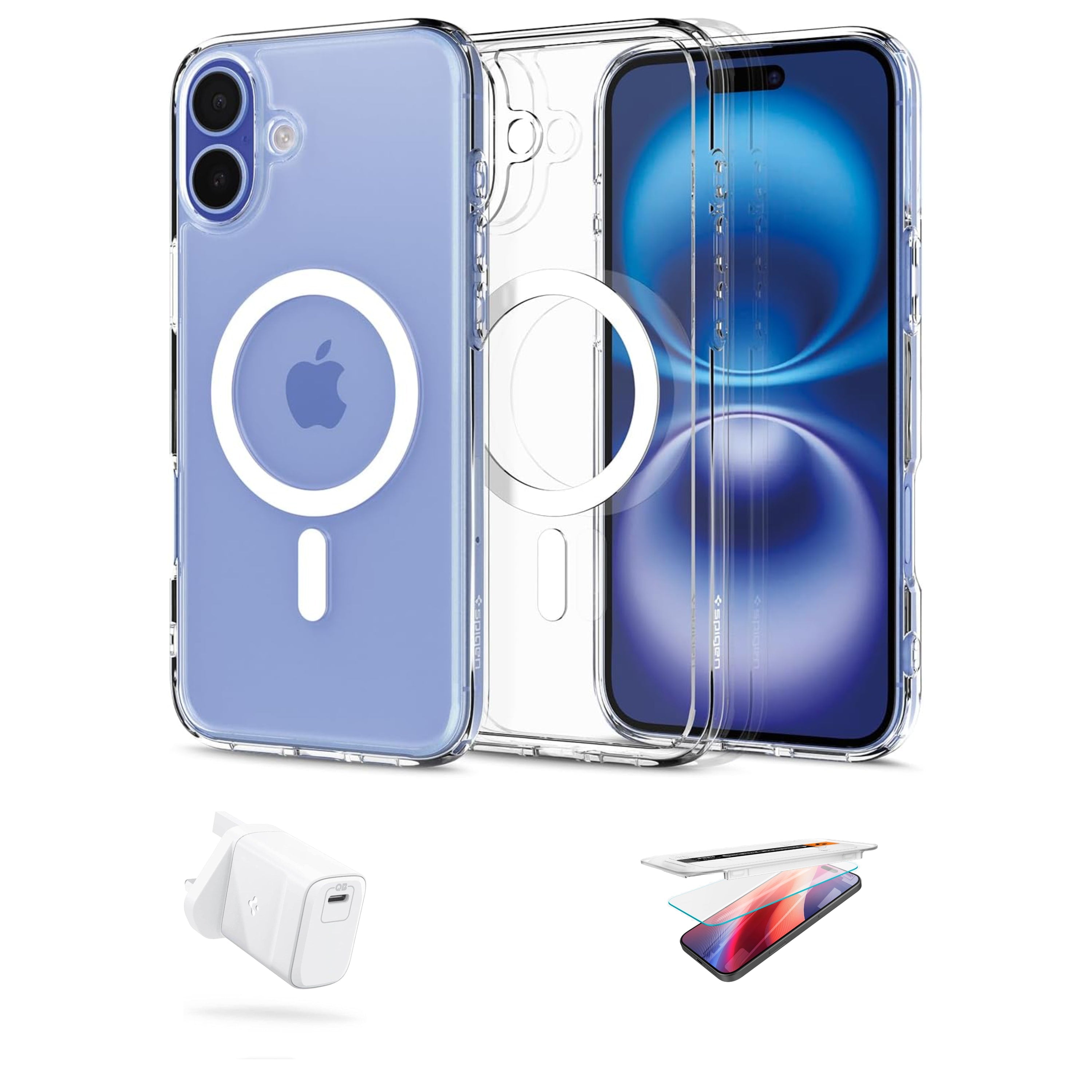 واقي شاشة Spigen iPhone Bundle Pack (Liquid Crystal MagFit Case + Scre