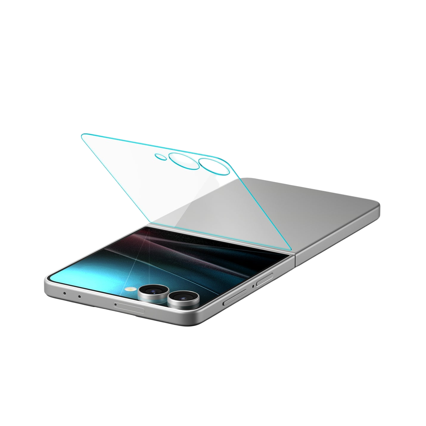 حماية شاشة Spigen GLAS.tR EZ Fit لجهاز Samsung Galaxy Z Flip 7 - عبوة من 2