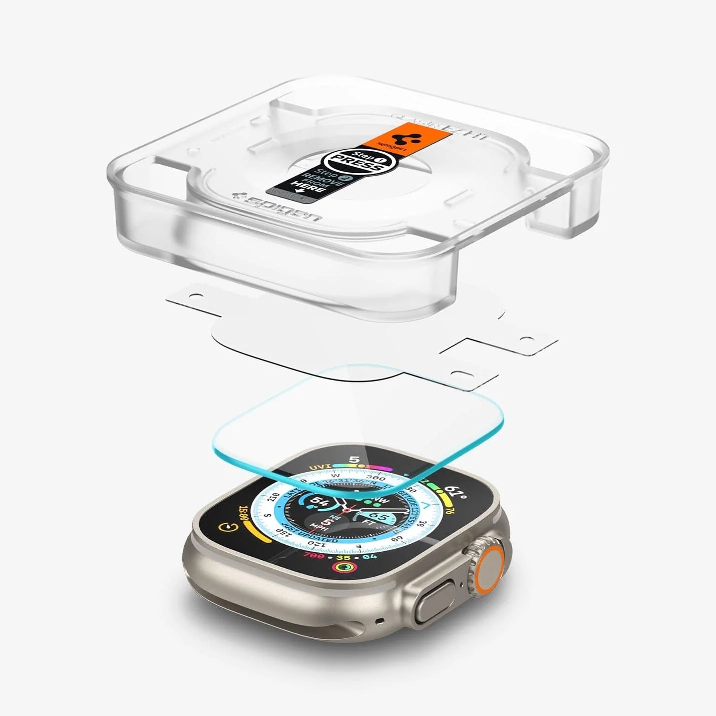 Spigen Apple Watch Ultra 3 / Ultra 2 / Ultra 1 (49mm) Screen Protector EZ FIT Glas.tR - 2 Pack