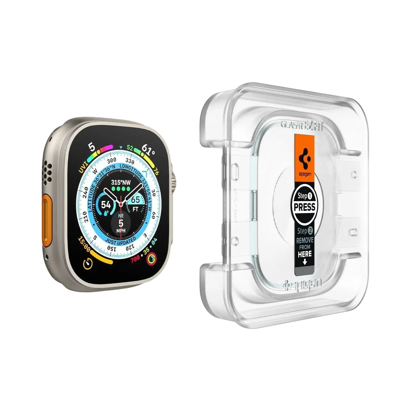 Spigen Apple Watch Ultra 3 / 2 / 1 (49mm) Screen Protector EZ FIT Glas.tR - 2 Pack