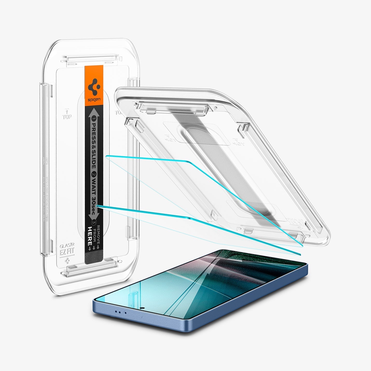 Spigen واقي شاشة GLAS.tR EZ Fit لهاتف Samsung Galaxy S25 Ultra - عبوة من قطعتين