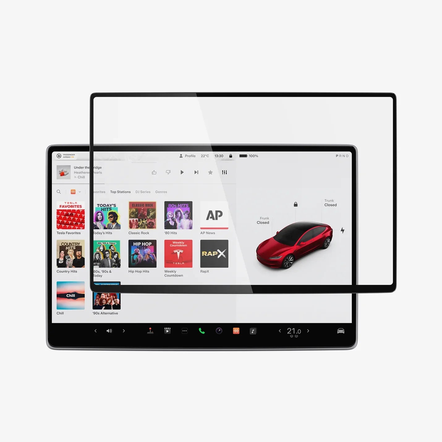 واقي شاشة مضاد للتوهج من زجاج مقسى سبجن تسلا tR رقيق (للشاشة الخلفية) عبوة واحدة - تسلا موديل 3 (2025/2024) - Y (2025)