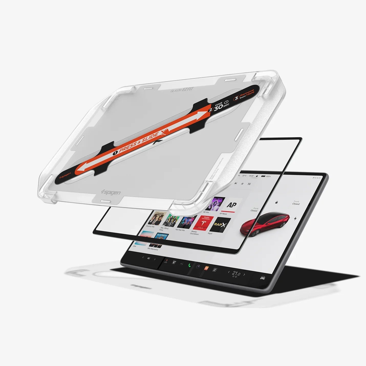 واقي شاشة مضاد للتوهج من زجاج مقسى سبجن تسلا tR رقيق (للشاشة الخلفية) عبوة واحدة - تسلا موديل 3 (2025/2024) - Y (2025)