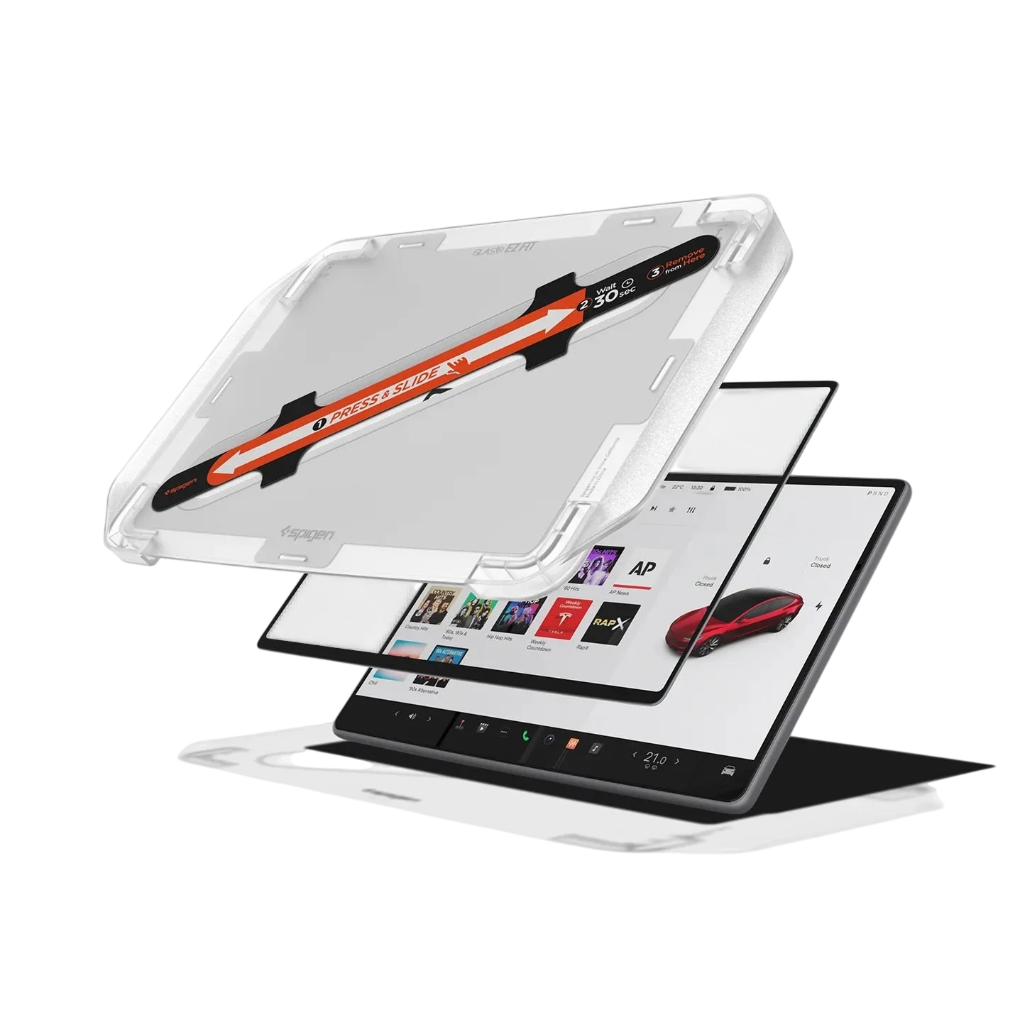 Spigen Tempered Glass Spigen Tesla tR Slim Anti Glare Screen Protector (Rear Display) 1 Pack - Tesla Model 3 (2025/2024) - Y (2025)