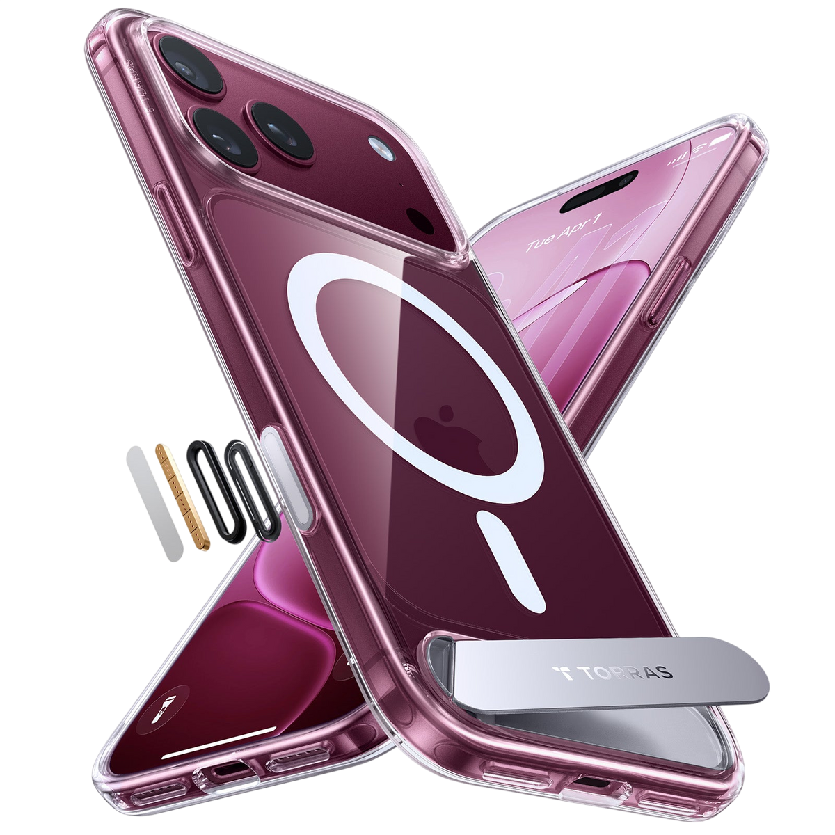 Torras Ostand L1 Case for iPhone 17 Pro Max / iPhone 18 Pro Max - Clear
