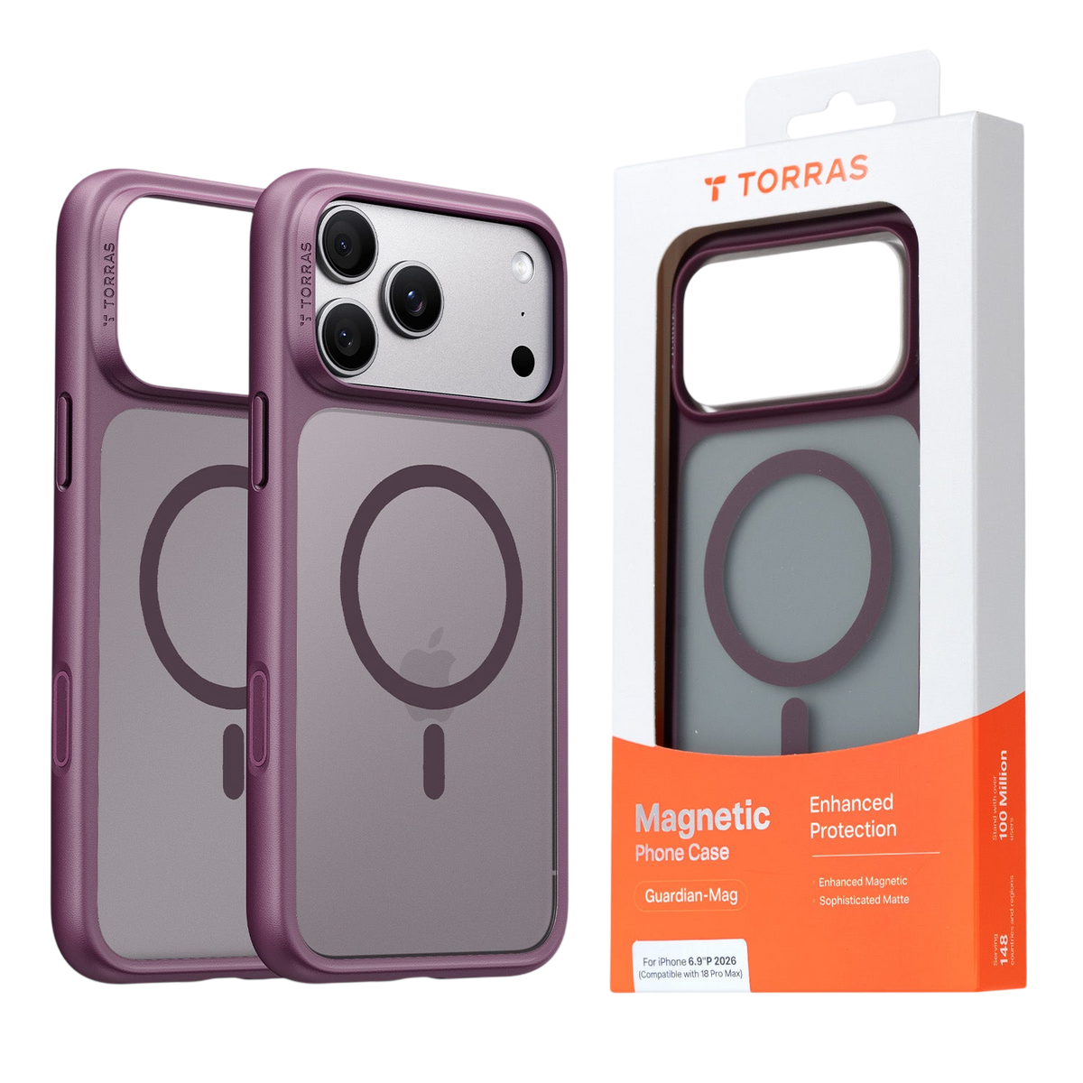 Torras Guardian-Mag Case for iPhone 17 Pro / iPhone 18 Pro - Purple