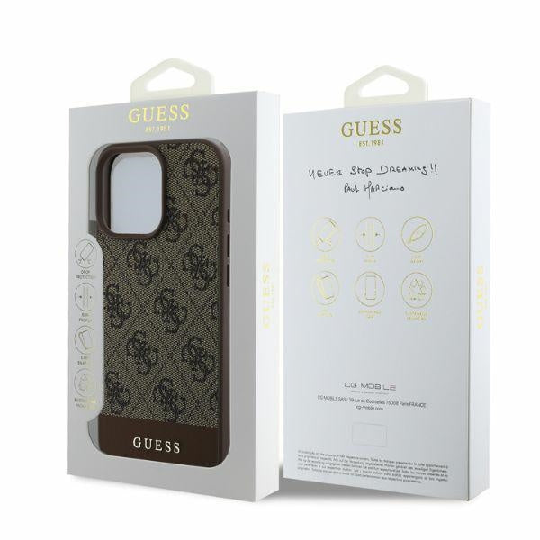 Guess GUHCP16XG4GLBR iPhone 16 Pro Max6.9" brązowy/brown hardcase 4G Bottom Stripe