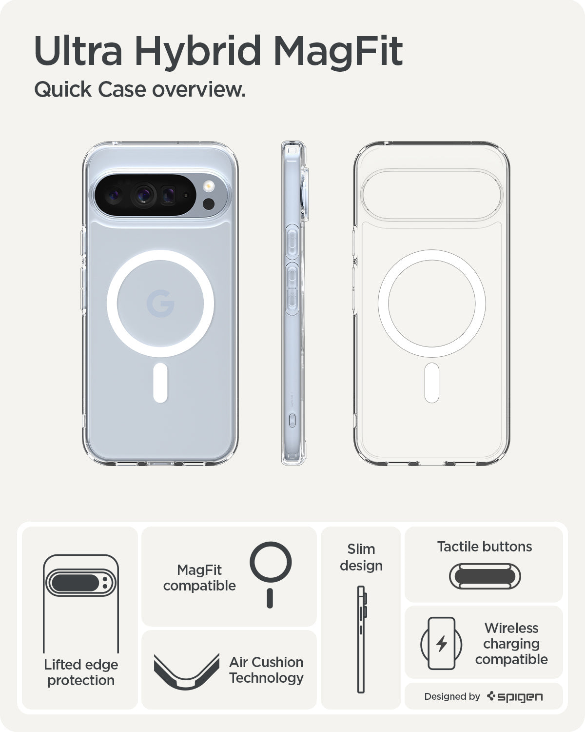 Spigen Ultra Hybrid Metal Ring (MagFit) Case for Google Pixel 10 Pro XL
