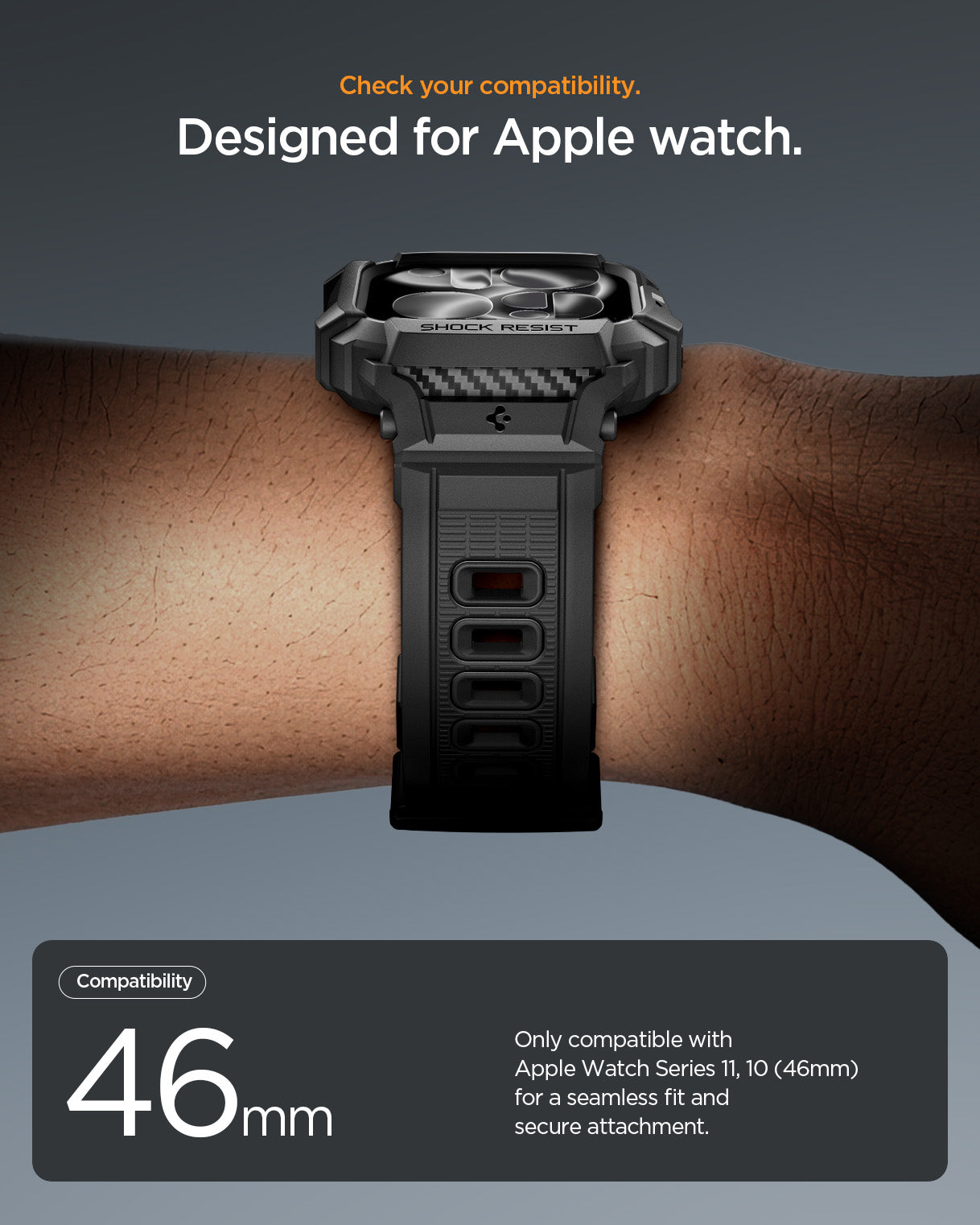 Spigen Rugged Armor Pro 2 Case + Band for Apple Watch Series 11 / 10 46mm