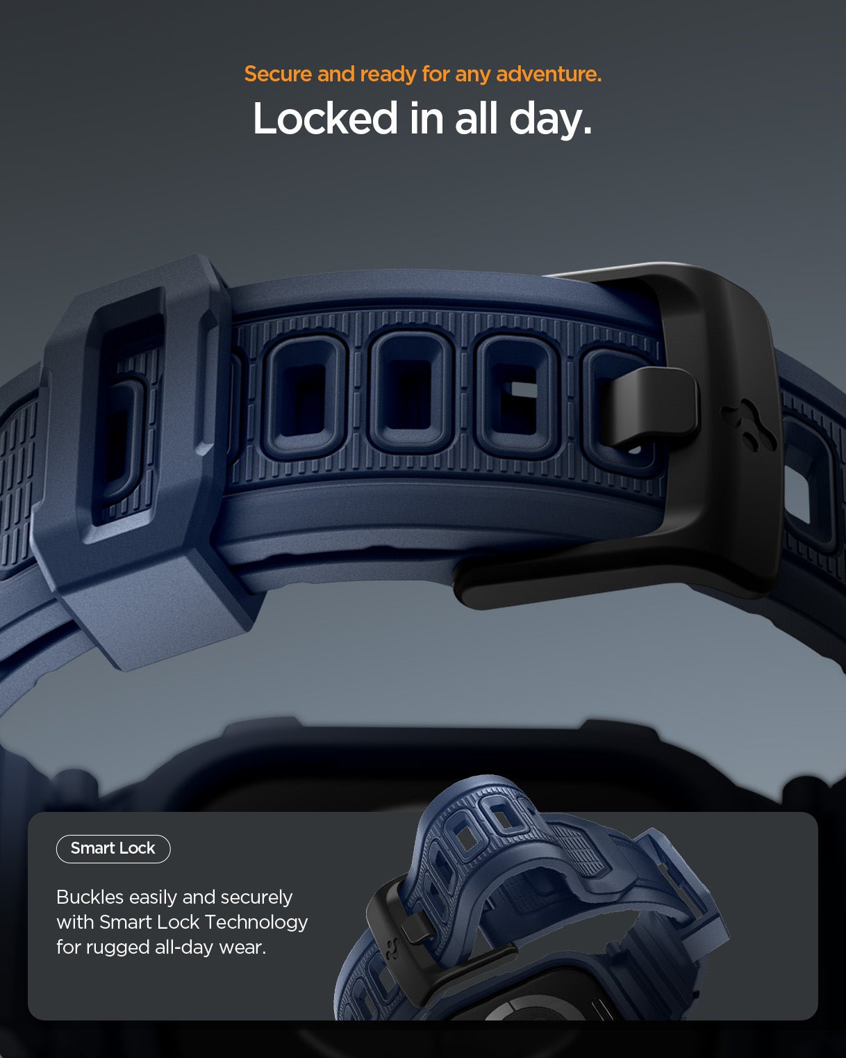 حافظة سبجن روجيد أرمور برو 2 + حزام لساعات أبل ووتش سيريز 11 / 10 46مم