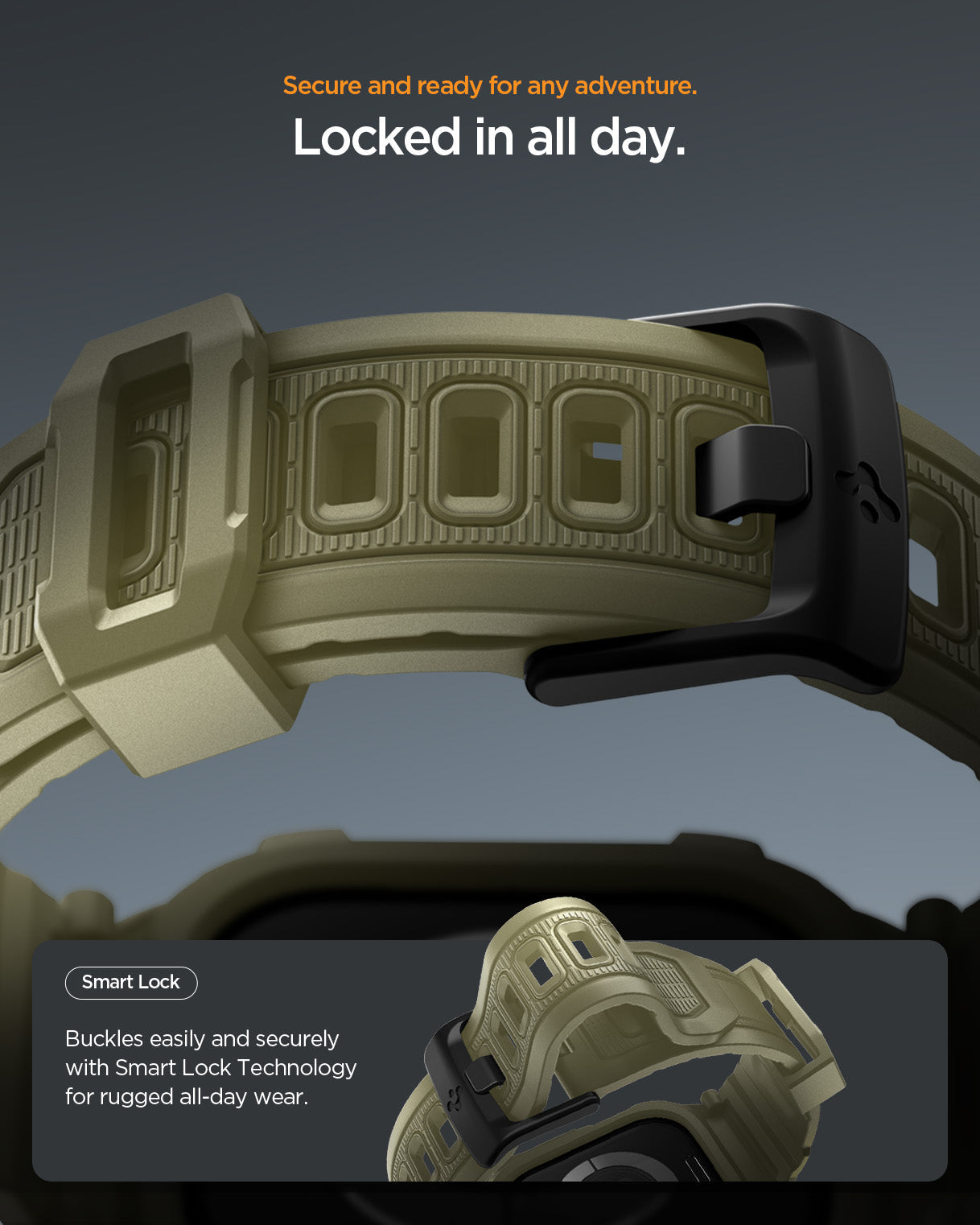 حافظة سبجن روجيد أرمور برو 2 + حزام لساعات أبل ووتش سيريز 11 / 10 46مم