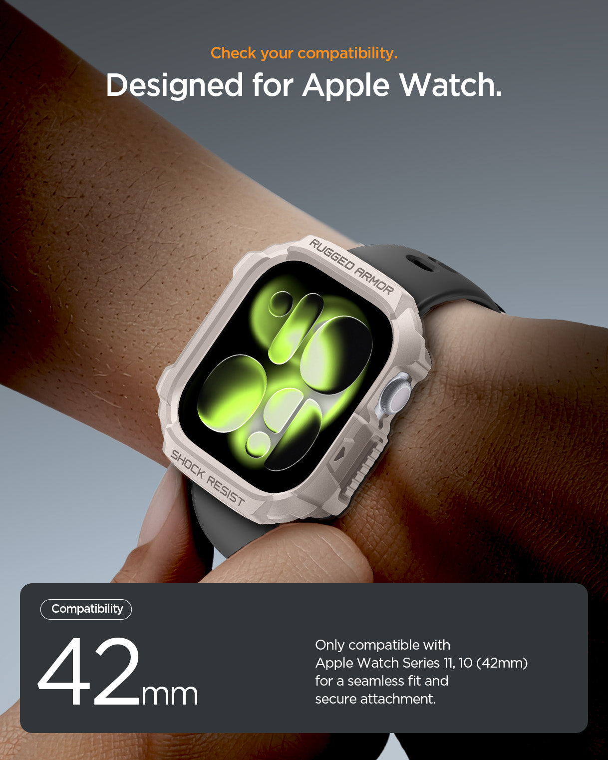 حافظة سبجن روجيد أرمور 2 لسلسلة ساعة آبل 11 / سلسلة 10 46mm