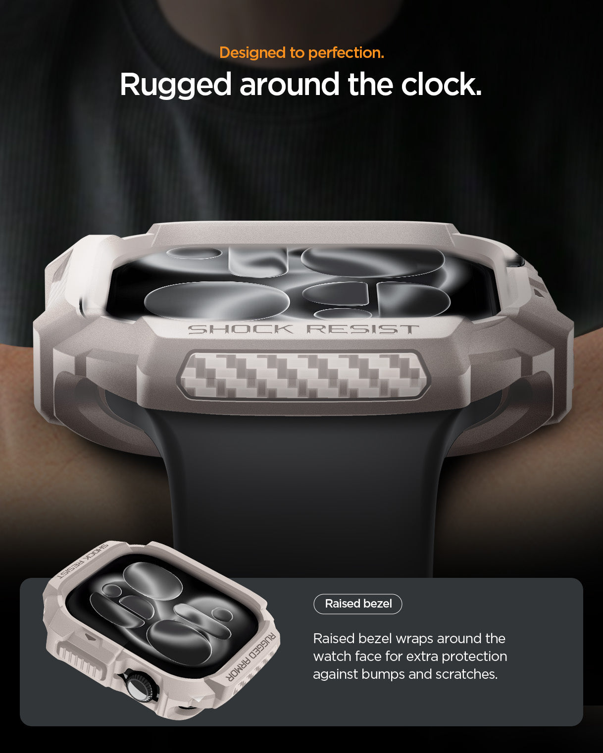 حافظة سبجن روجيد أرمور 2 لسلسلة ساعة آبل 11 / سلسلة 10 46mm