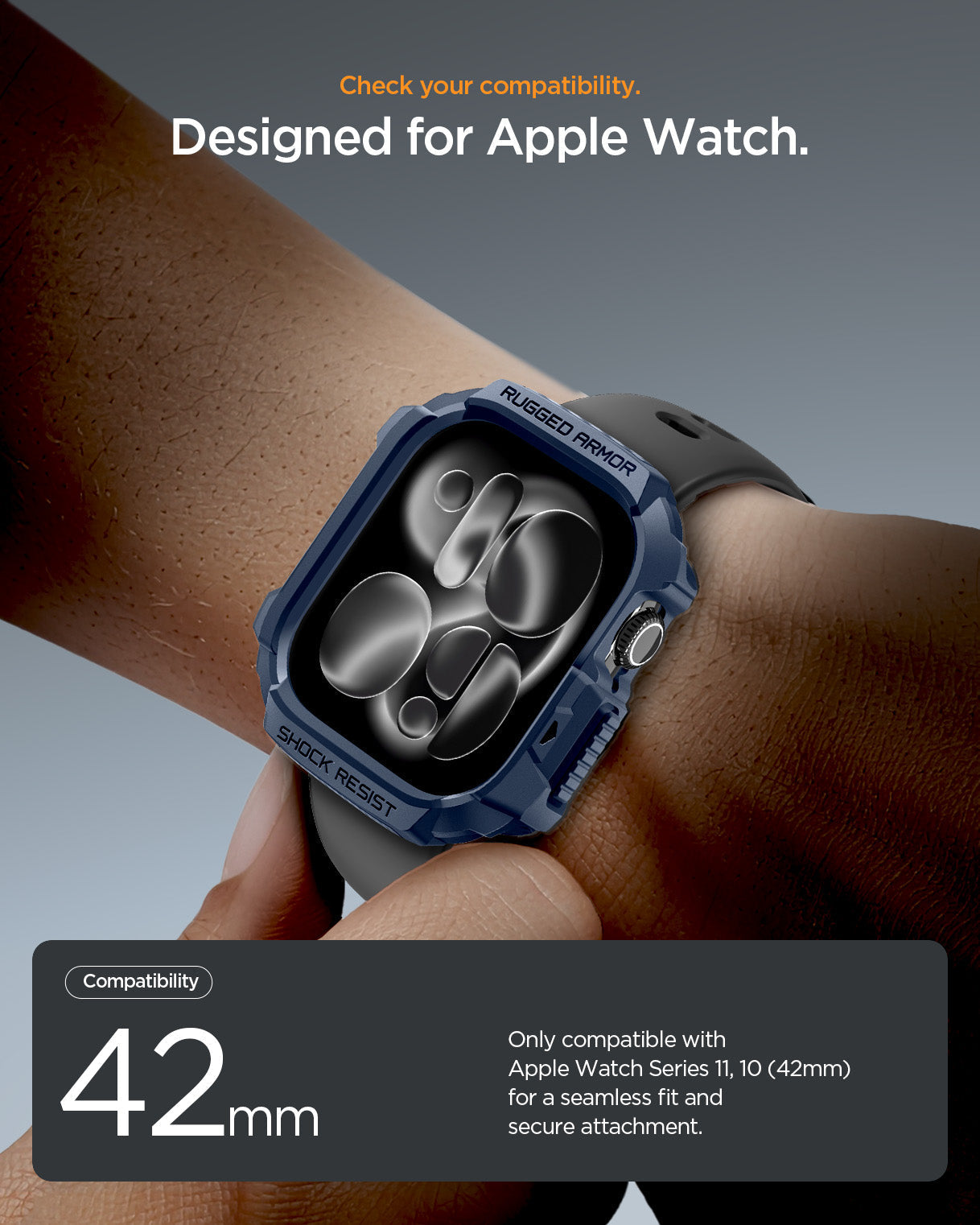 حافظة سبجن روجيد أرمور 2 لسلسلة ساعة آبل 11 / سلسلة 10 46mm