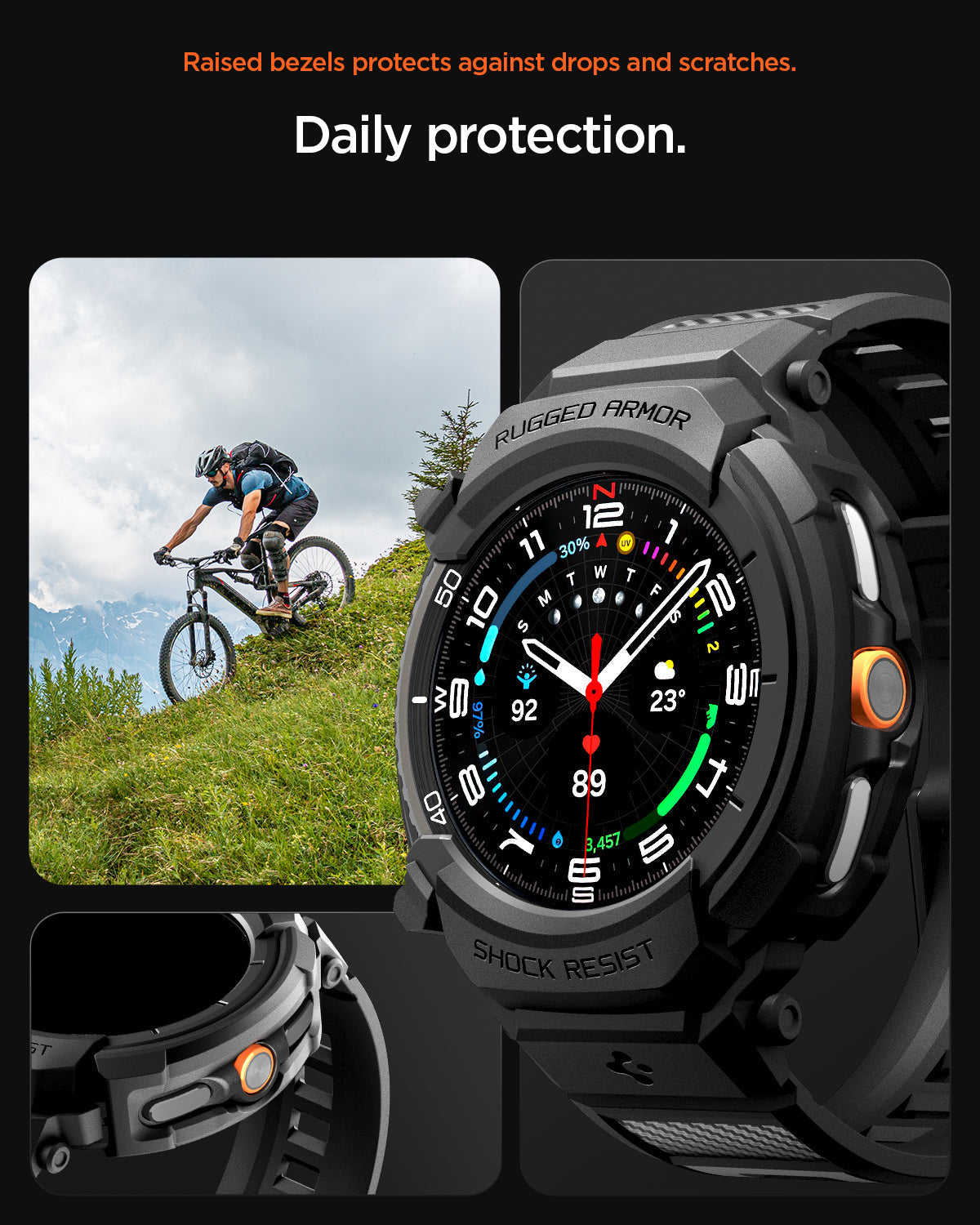 Spigen Rugged Armor Pro Band + Case for Samsung Galaxy Watch8 Classic
