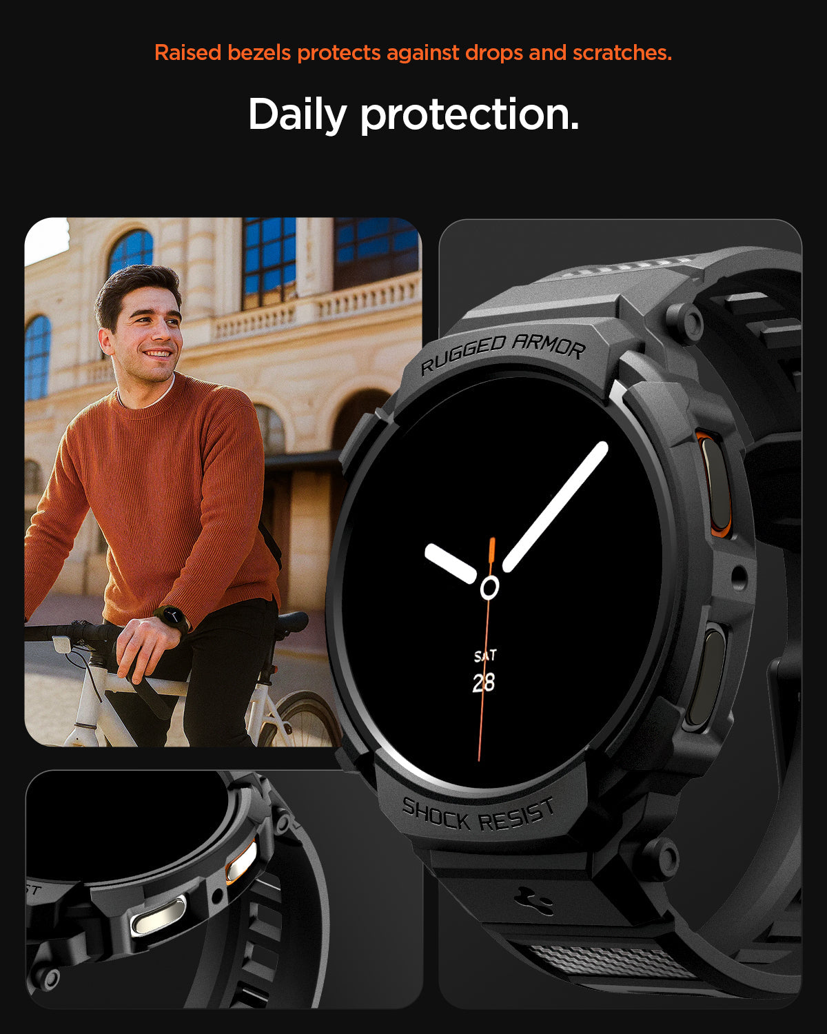 Spigen Rugged Armor Pro (Case + Band) For Samsung Galaxy Watch 8 Series 44mm