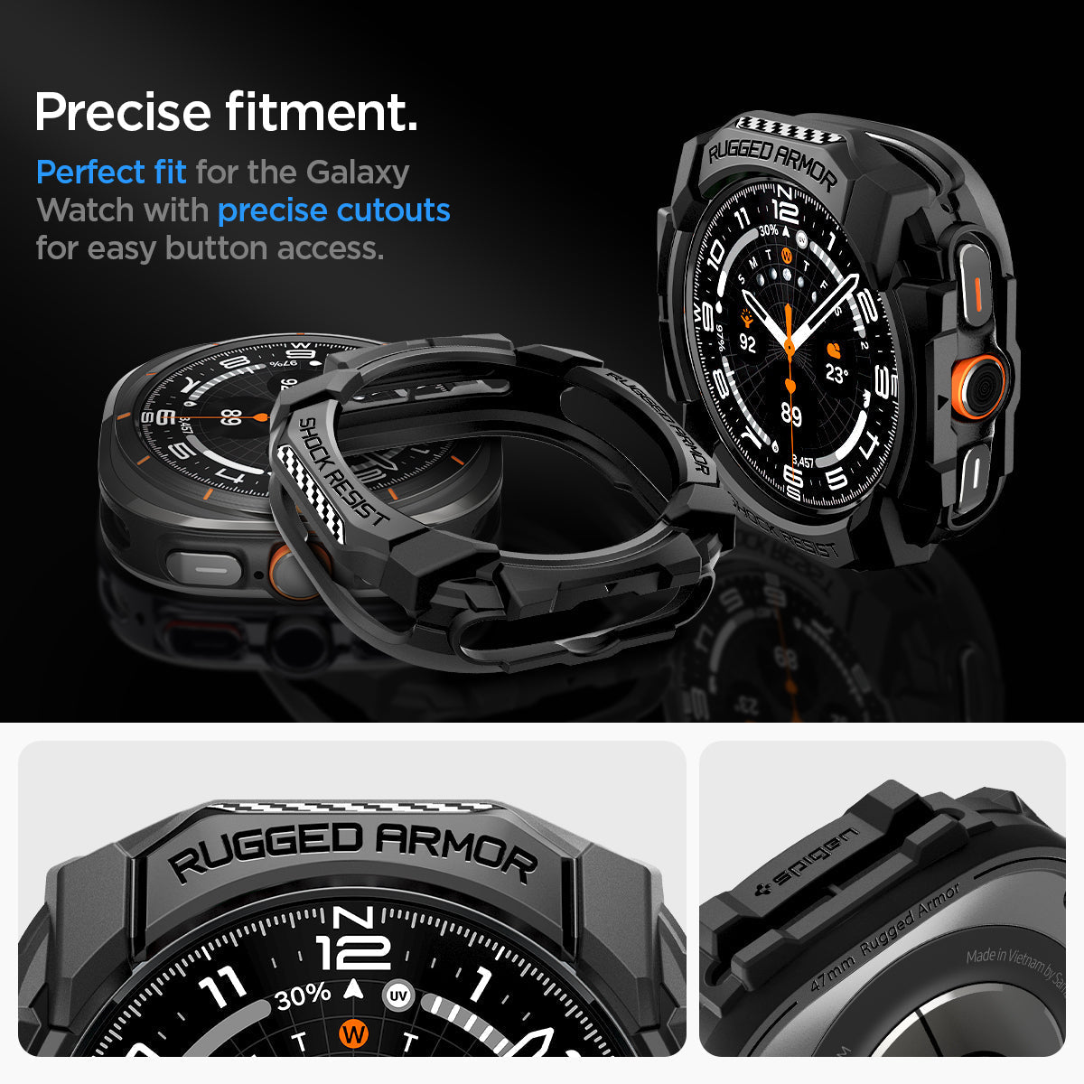 Spigen Rugged Armor Case for Samsung Watch Ultra 47mm (2025/2024)