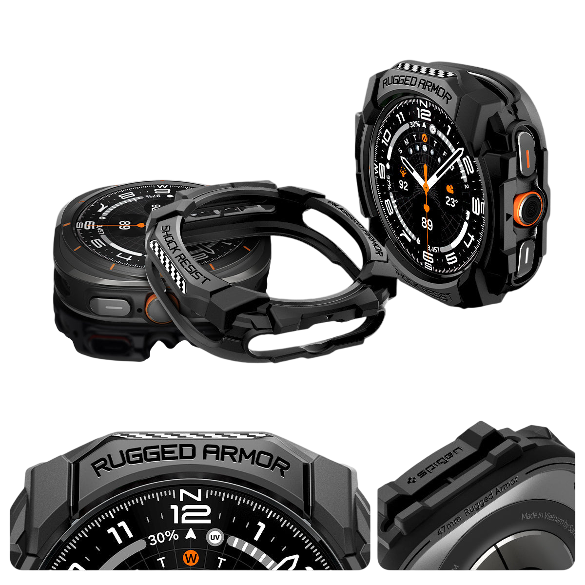 Spigen Rugged Armor Case for Samsung Watch Ultra 47mm (2025/2024)