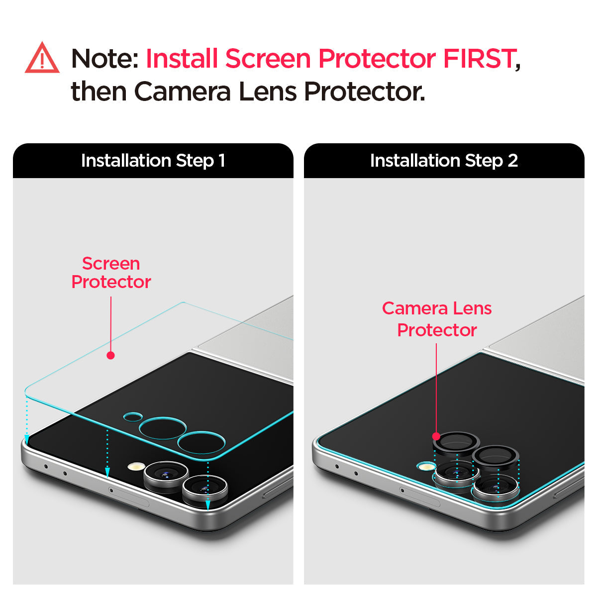 Spigen GLAS.tR EZ Fit Screen Protector for Samsung Galaxy Z Flip 7 - 2 Pack
