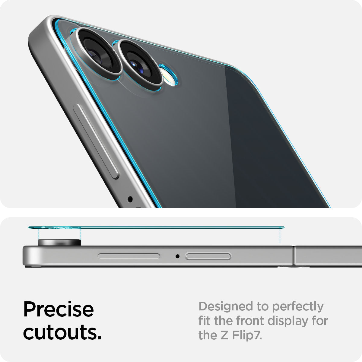 Spigen GLAS.tR EZ Fit Screen Protector for Samsung Galaxy Z Flip 7 - 2 Pack