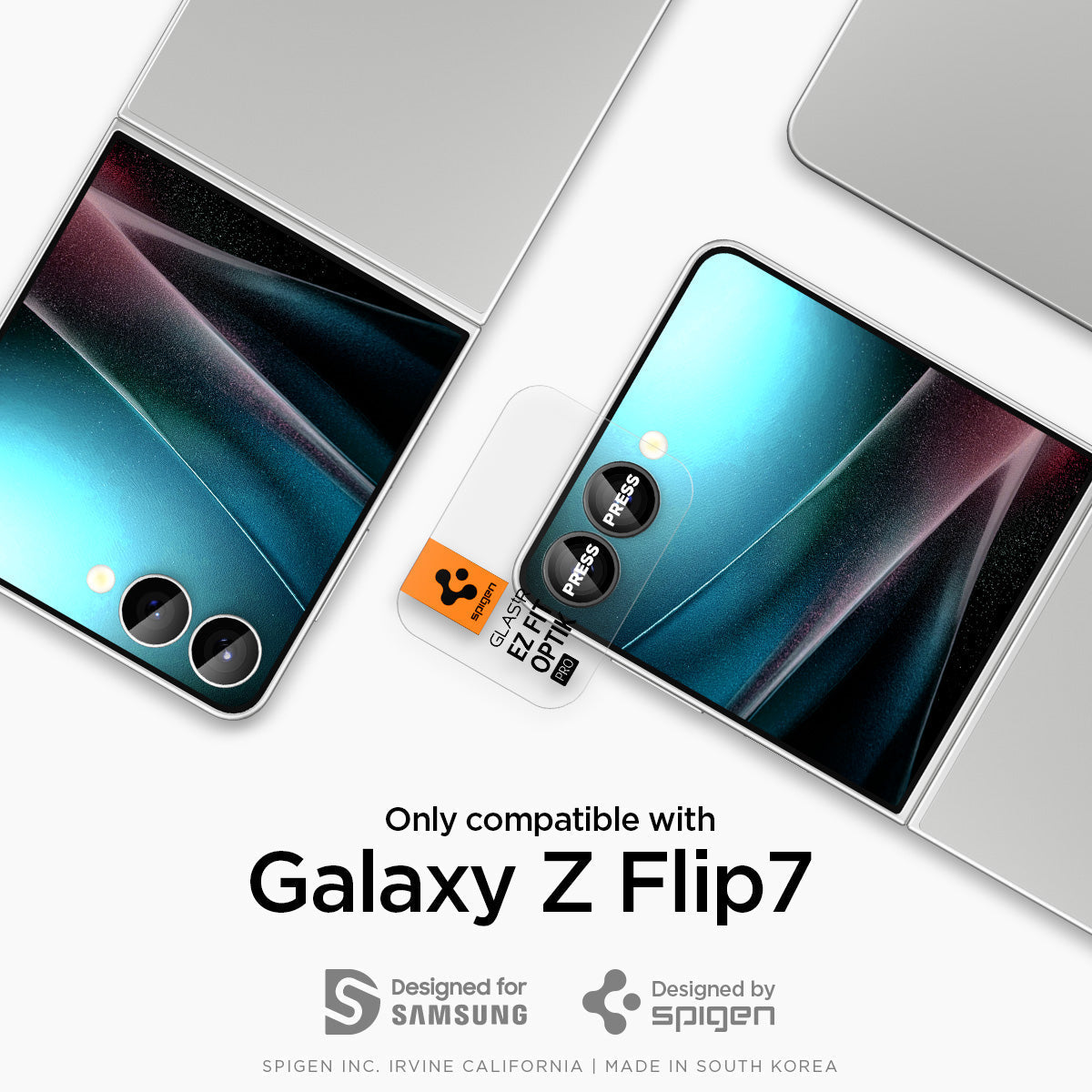 Spigen Optik Pro EZ Fit Lens Protector for Samsung Galaxy Z Flip 7 - 2 Pack