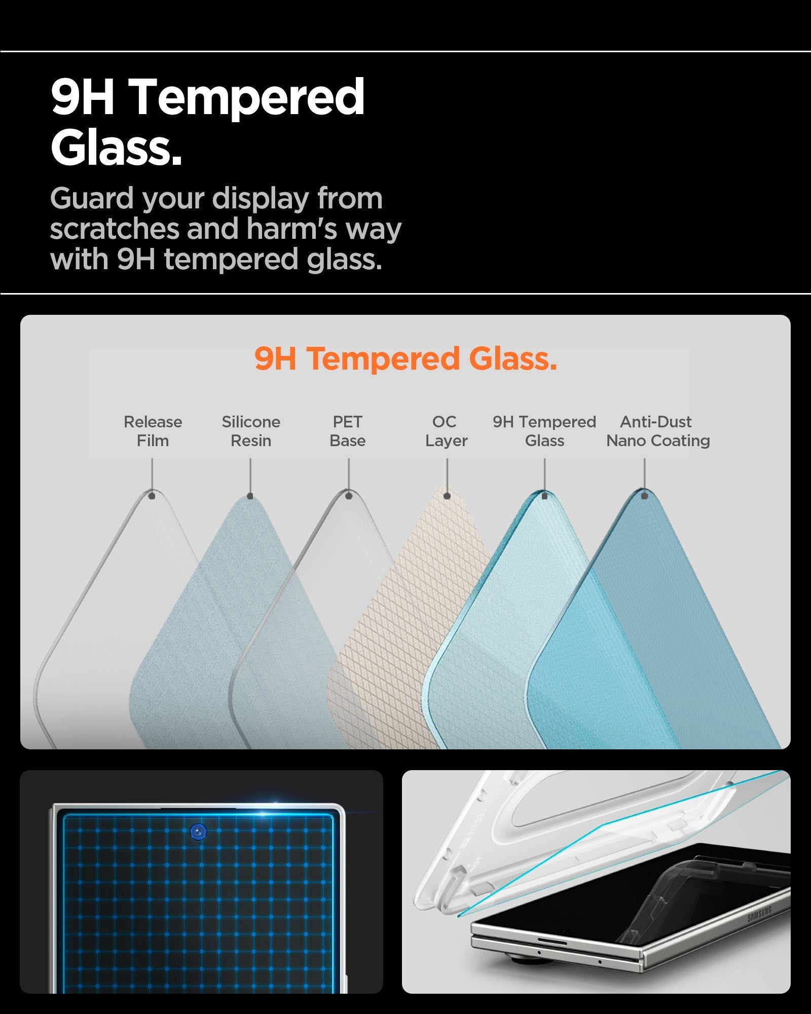 Spigen GLAS.tR EZ Fit Pro Screen Protector for Samsung Galaxy Z Fold 7 - 2 Pack
