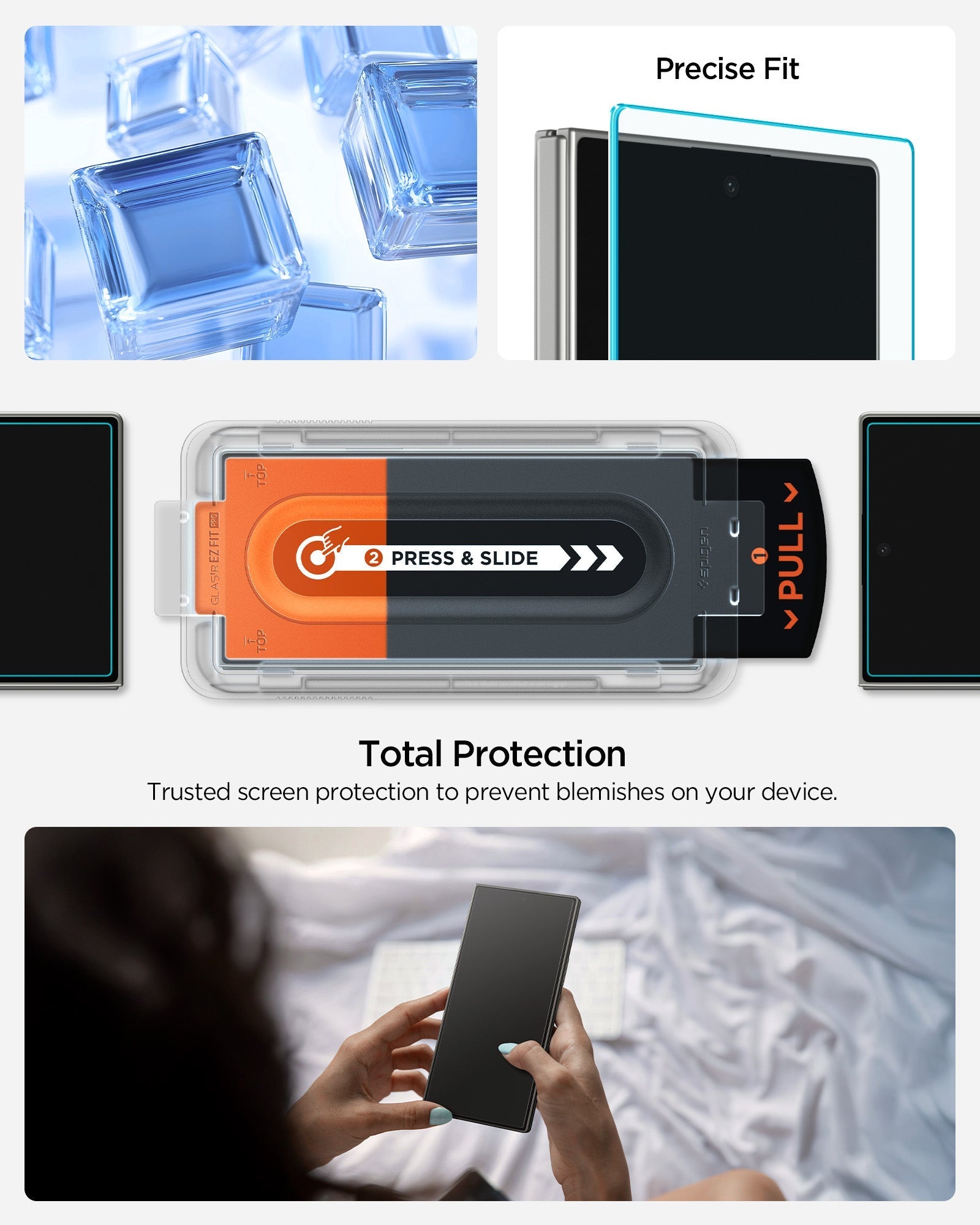 Spigen GLAS.tR EZ Fit Pro Screen Protector for Samsung Galaxy Z Fold 7 - 2 Pack