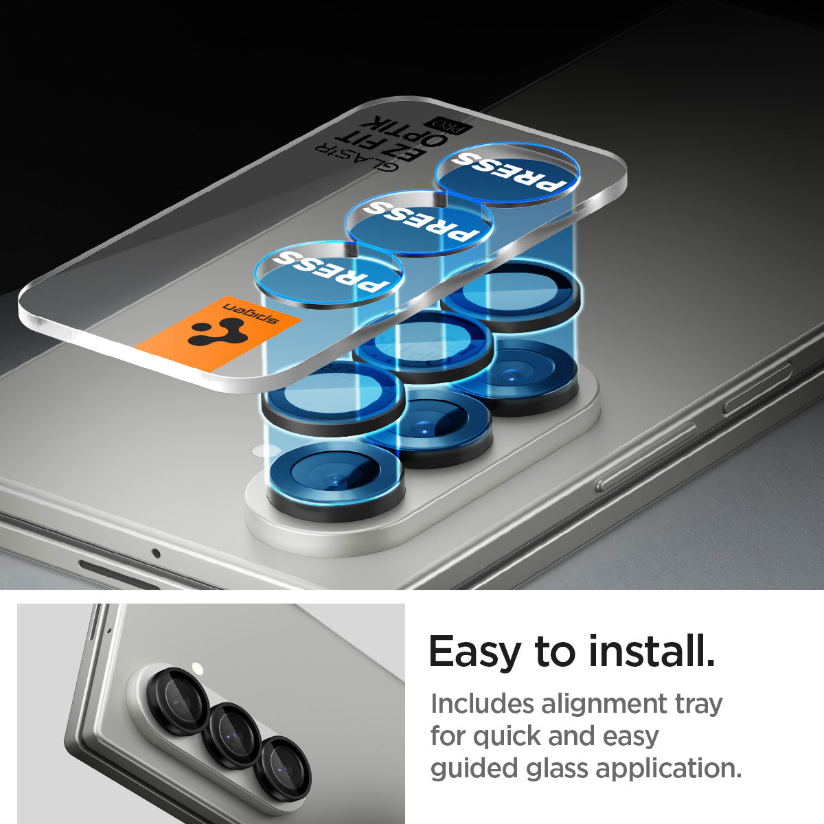 Spigen Optik Pro EZ Fit Lens Protector for Samsung Galaxy Z Fold 7 - 2 Pack