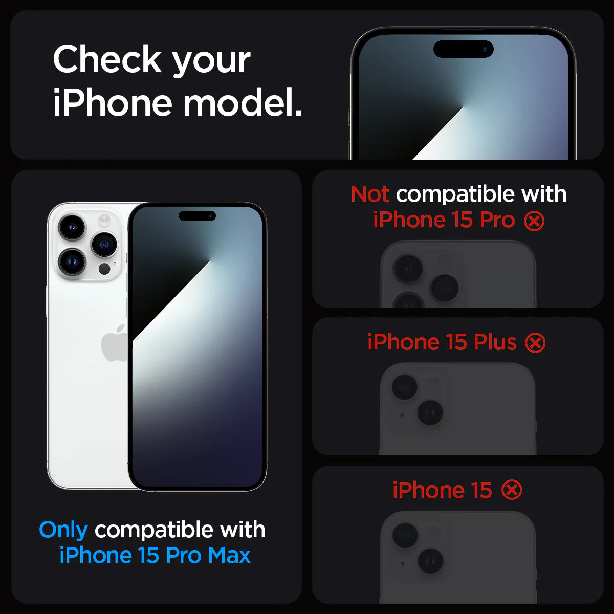 واقي شاشة Spigen iPhone 15 Pro Max EZ FIT GLAS.tR - 1 عبوة