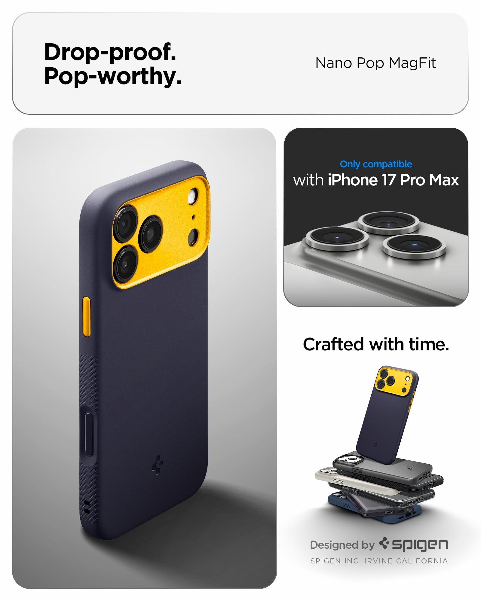 Spigen Nano Pop (Mag Fit) Case for iPhone 17 Pro Max - Blueberry Navy #color_blueberry-navy
