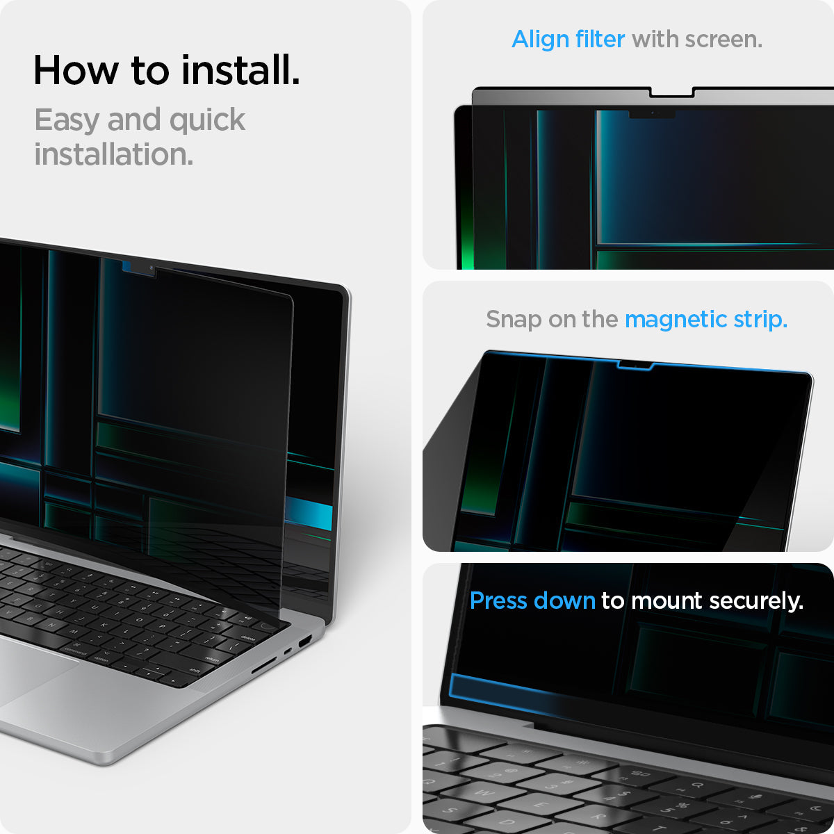 Spigen Safe View Privacy Screen Protector for MacBook Pro  (M5 / M4 / M3 / M2 / M1)