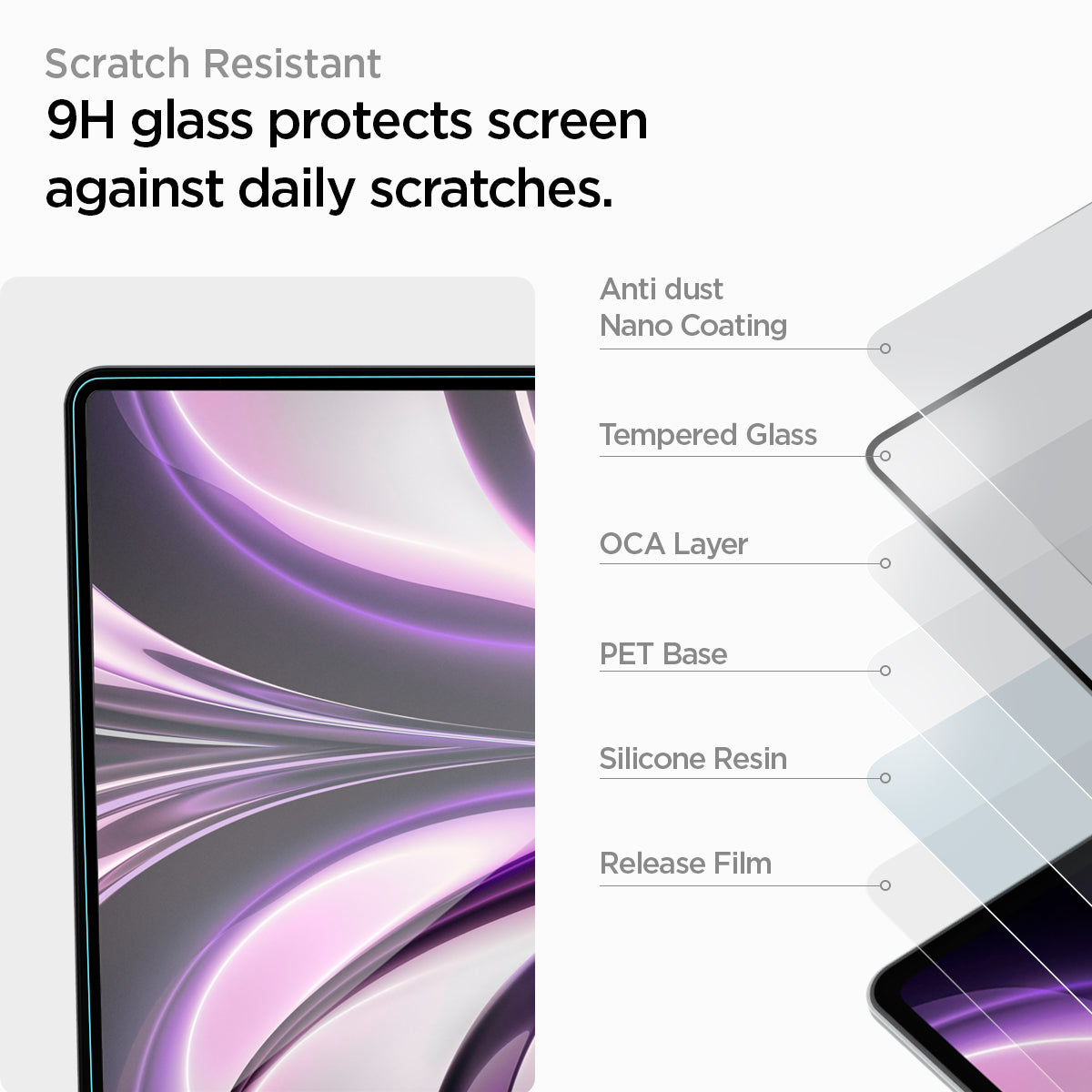Spigen GLAS.tR SLIM Screen Protector for MacBook Air (M5 / M4 / M3 / M2) - MacBook Air 13-inch