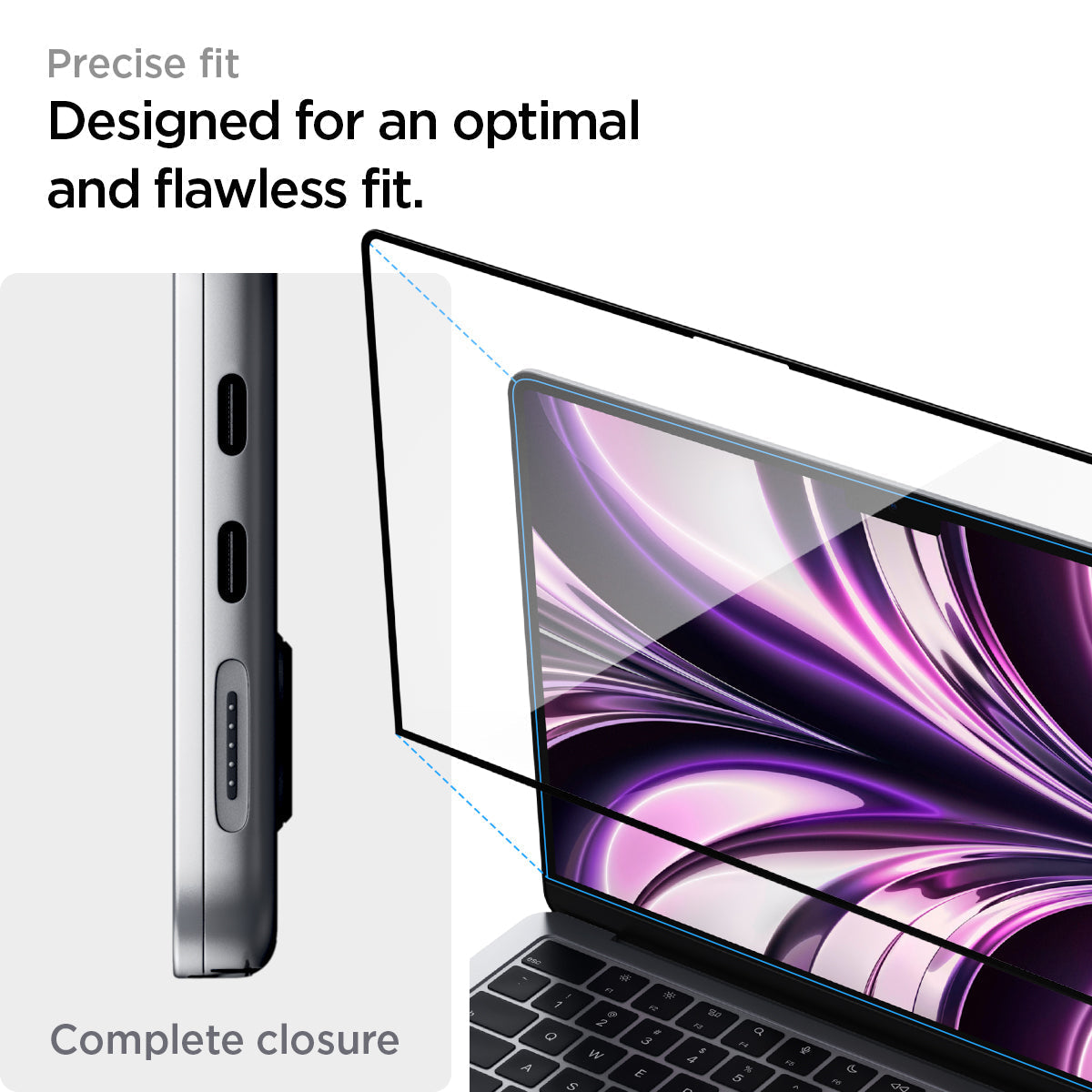 Spigen GLAS.tR SLIM Screen Protector for MacBook Air (M5 / M4 / M3 / M2) - MacBook Air 13-inch