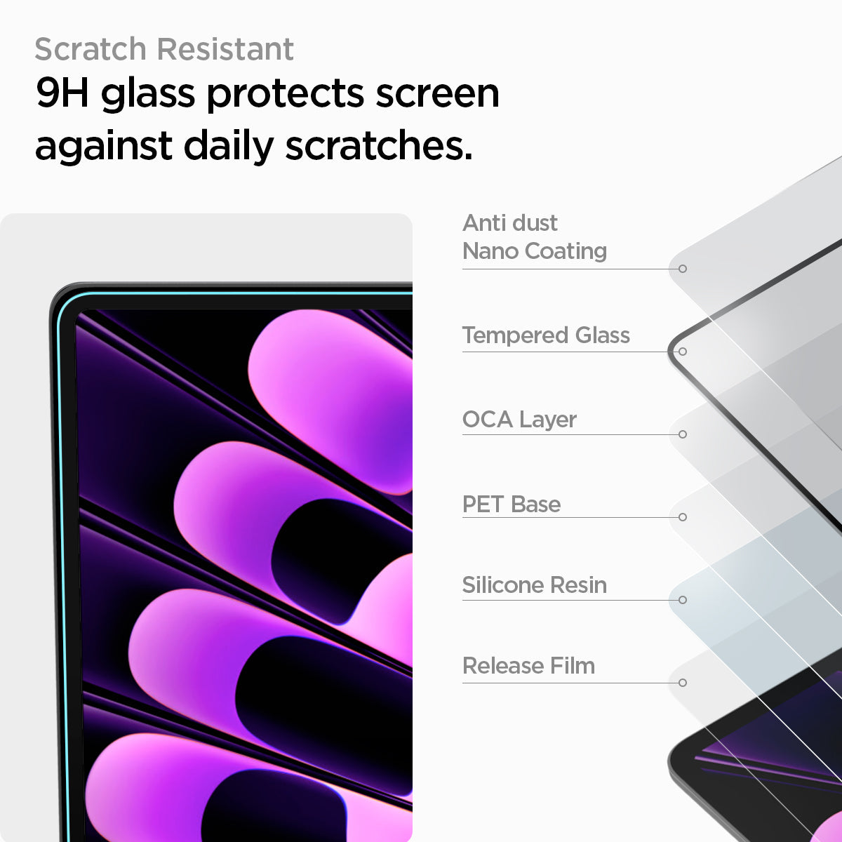 Spigen GLAS.tR SLIM Screen Protector for MacBook Air (M5 / M4 / M3 / M2) - MacBook Air 15-inch