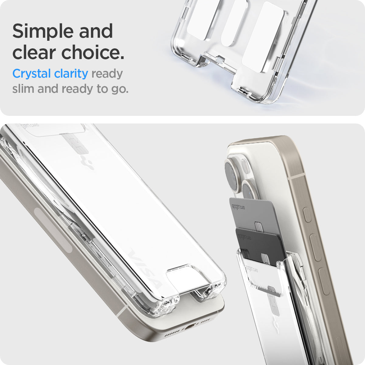 حافظة بطاقات Spigen Ultra Hybrid MagFit Wallet (MagFit) Clear