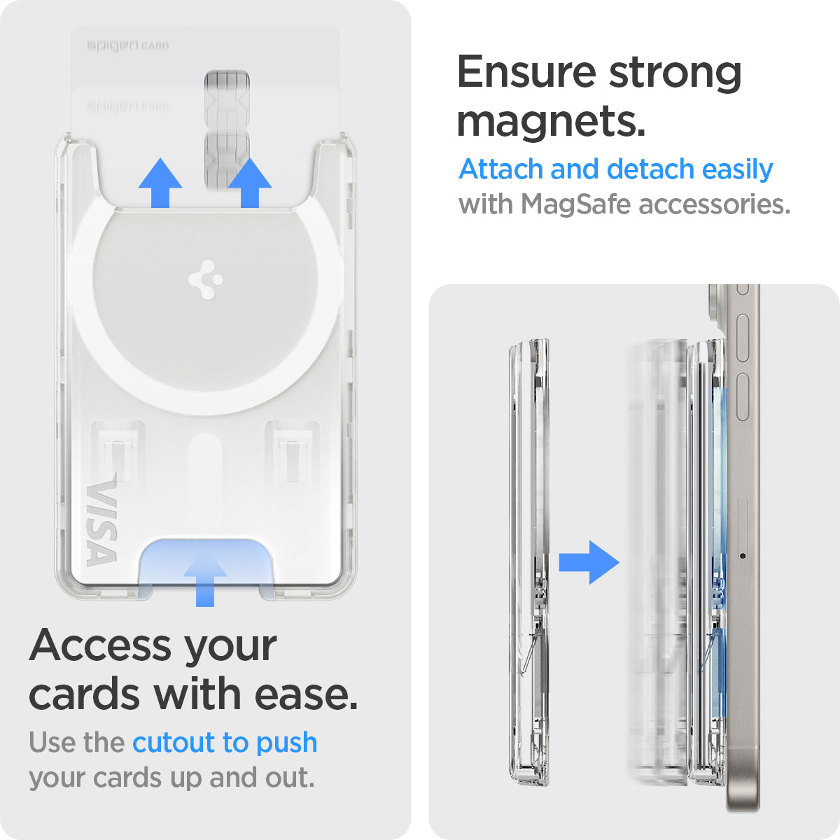 حافظة بطاقات Spigen Ultra Hybrid MagFit Wallet (MagFit) Clear