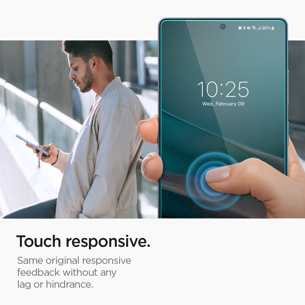 Spigen واقي شاشة GLAS.tR EZ Fit لهاتف Samsung Galaxy S25 Ultra - عبوة من قطعتين