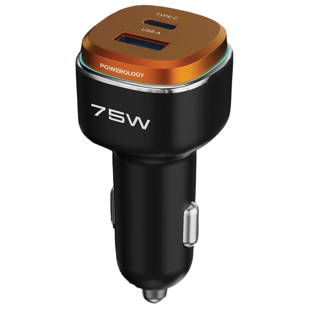 Powerology 75W Dual-Port High-Power Car Charger