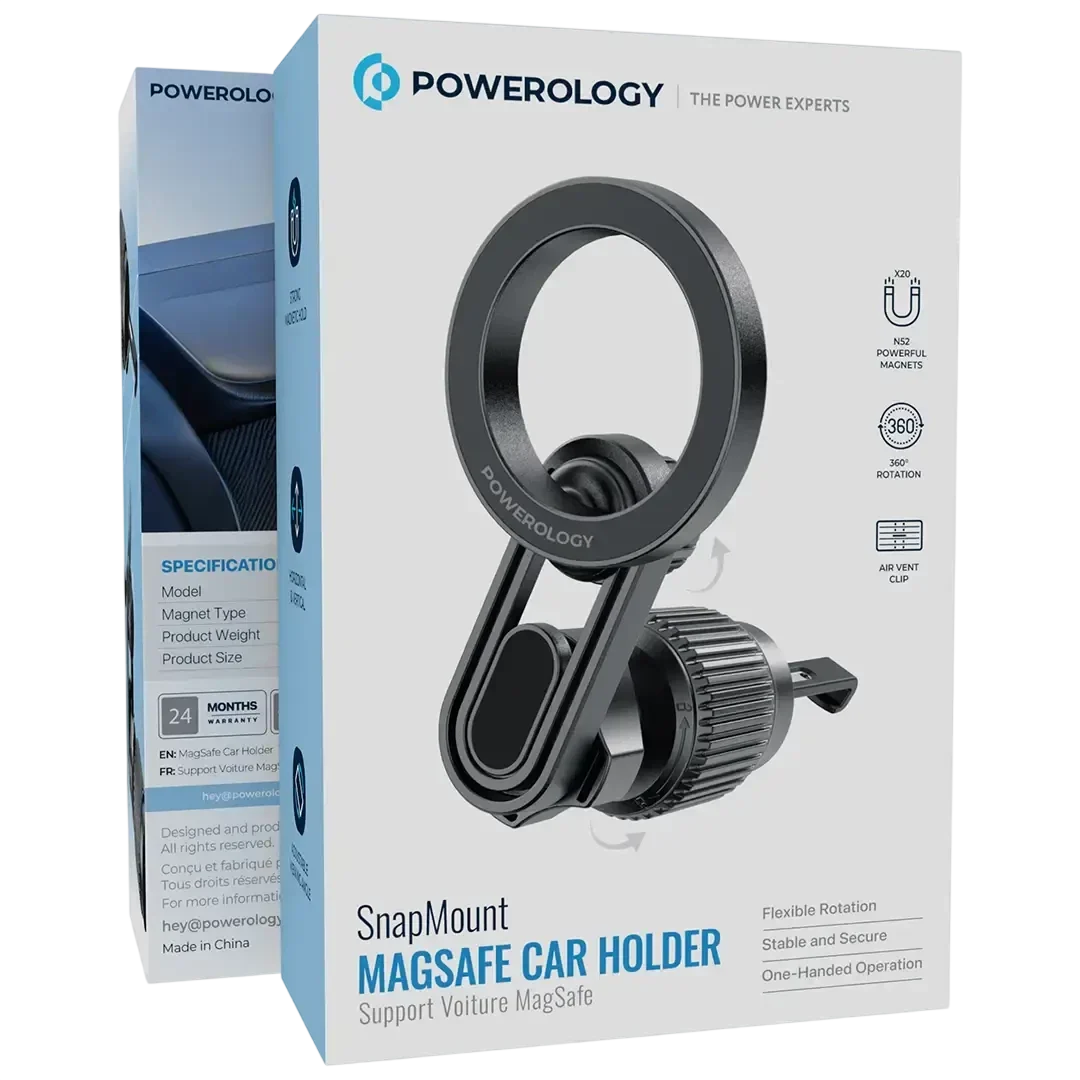 Powerology SnapMount MagSafe Car Holder - Black