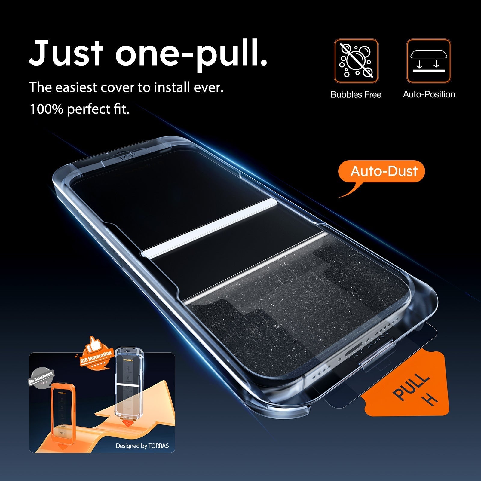 TORRAS GlassGo Tempered Screen Protector for iPhone 16 - 1 Pack