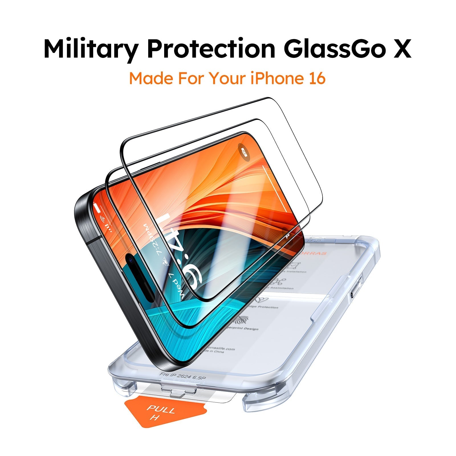 واقي شاشة الخصوصية الزجاجي المقسى TORRAS GlassGo لجهاز iPhone 16 Plus - عبوة واحدة