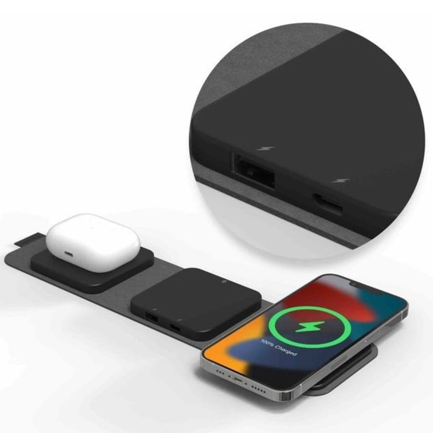 شاحن سفر متعدد الأجهزة Mophie Snap+ - أسود